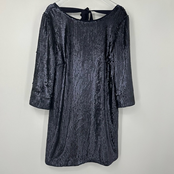 J Crew Sequin Party Dress Wedding Cocktails Navy Blue Womens 4 - Picture 1 of 8
